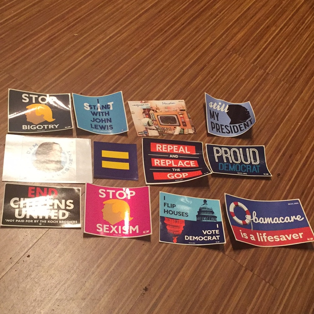 12 NWT democratic stickers